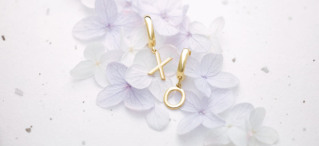 14k Gold Earrings, XO earrings