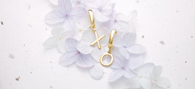 14k Gold Earrings, XO earrings
