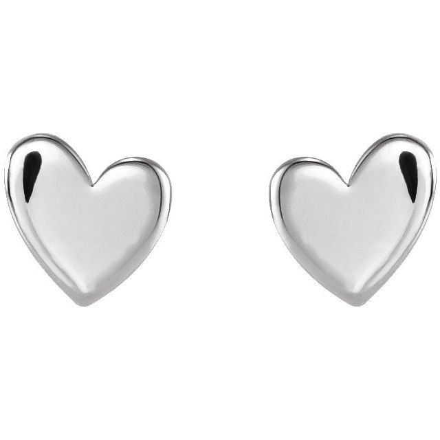 Sterling Silver Asymmetrical Heart Earrings