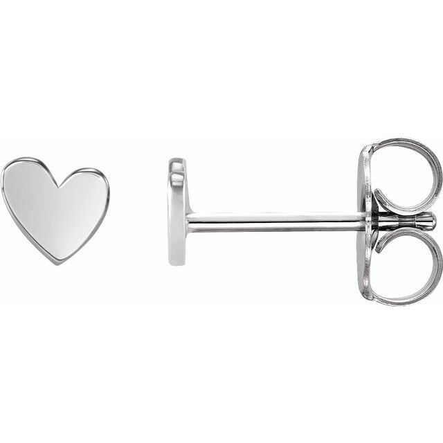 Sterling Silver Asymmetrical Heart Earrings