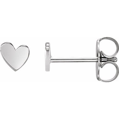 Sterling Silver Asymmetrical Heart Earrings