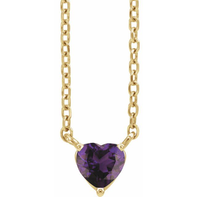 14k Gemstone Heart Necklace