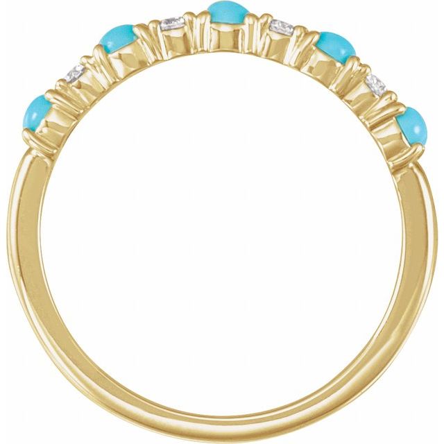 14K Gold Turquoise & Diamond Stacking Ring