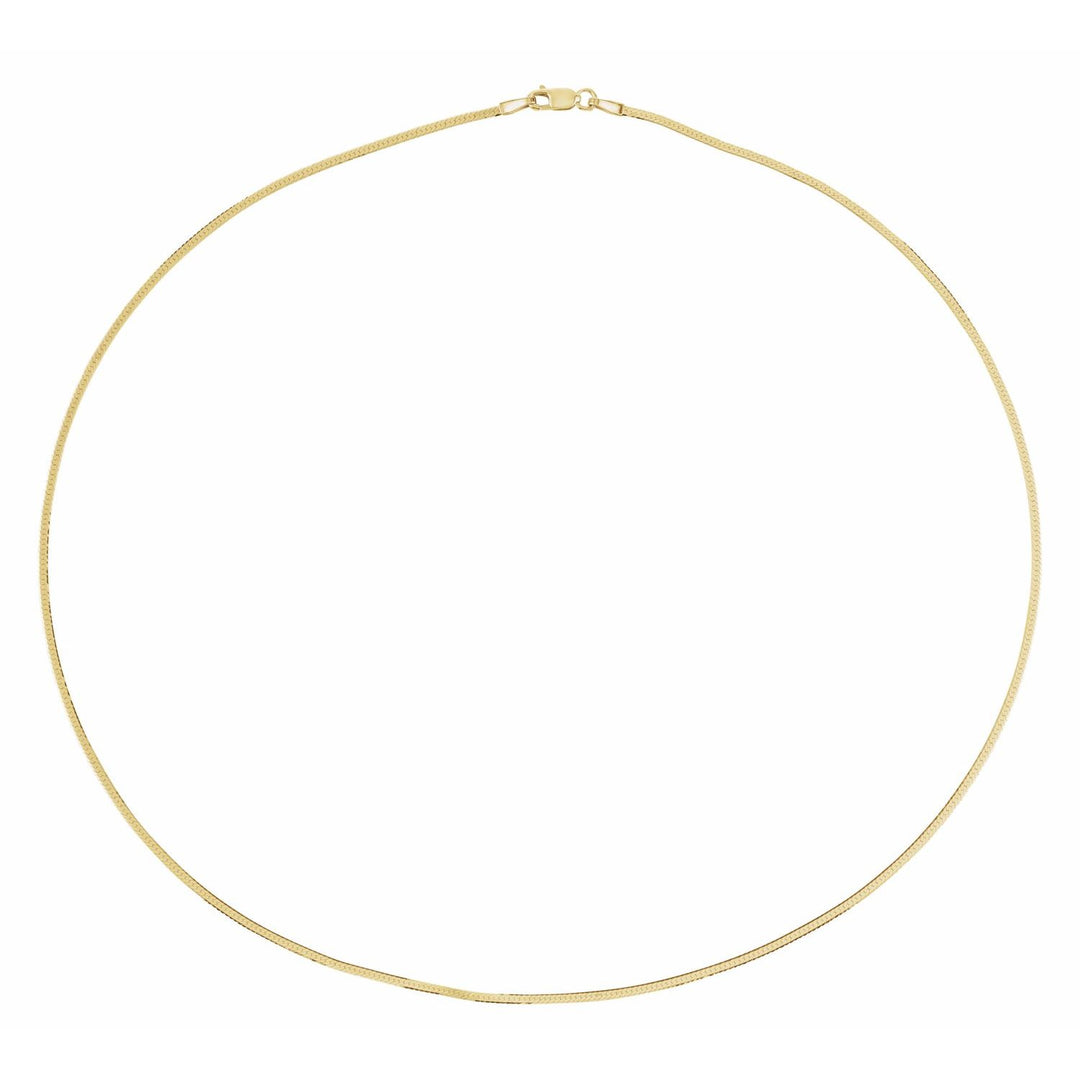 14k Gold 1.6 mm Flexible Herringbone Chain Necklace