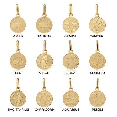 10k Gold Zodiac Pendant - medium
