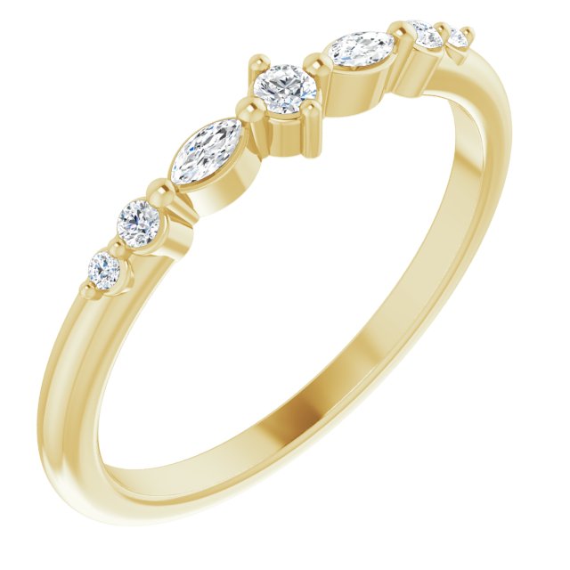 14k Gold 1/8 CTW Natural Diamond Symmetrical Stackable Ring