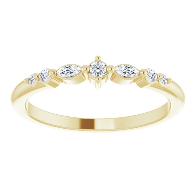 14k Gold 1/8 CTW Natural Diamond Symmetrical Stackable Ring
