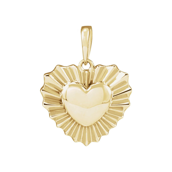 14k Gold Starburst Heart Pendant