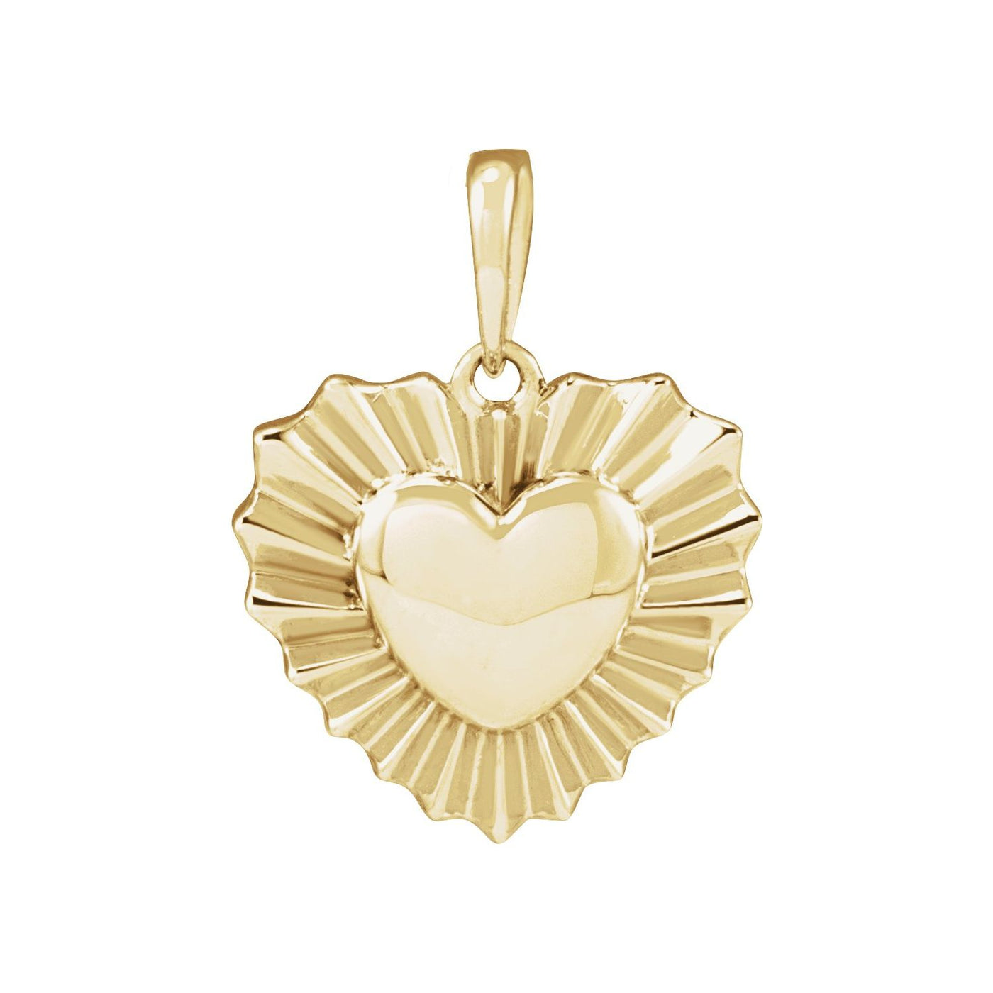 14k Gold Starburst Heart Pendant
