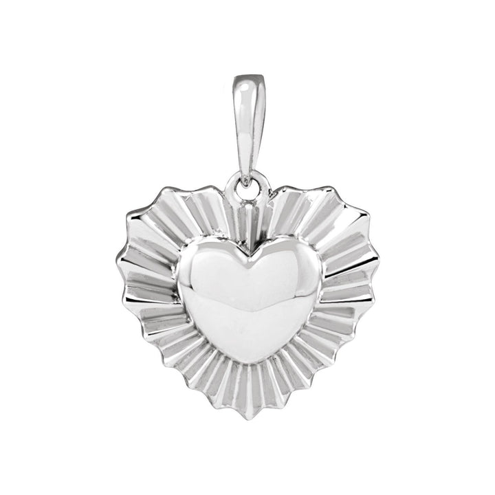 14k Gold Starburst Heart Pendant