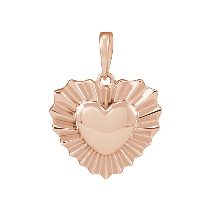 14k Gold Starburst Heart Pendant