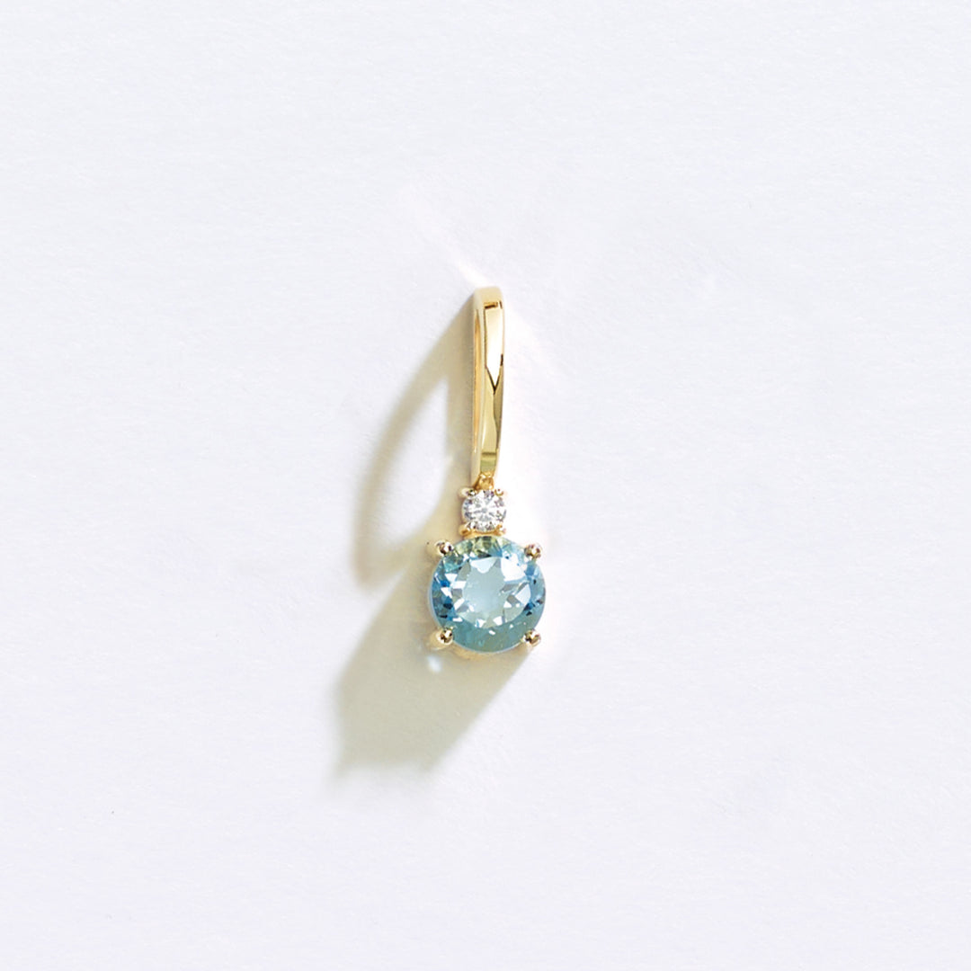 14k Gold Birthstone & Diamond Pendant