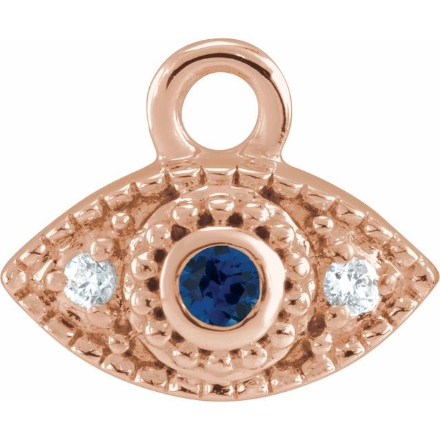 14k Gold & Diamond Evil Eye Dangle