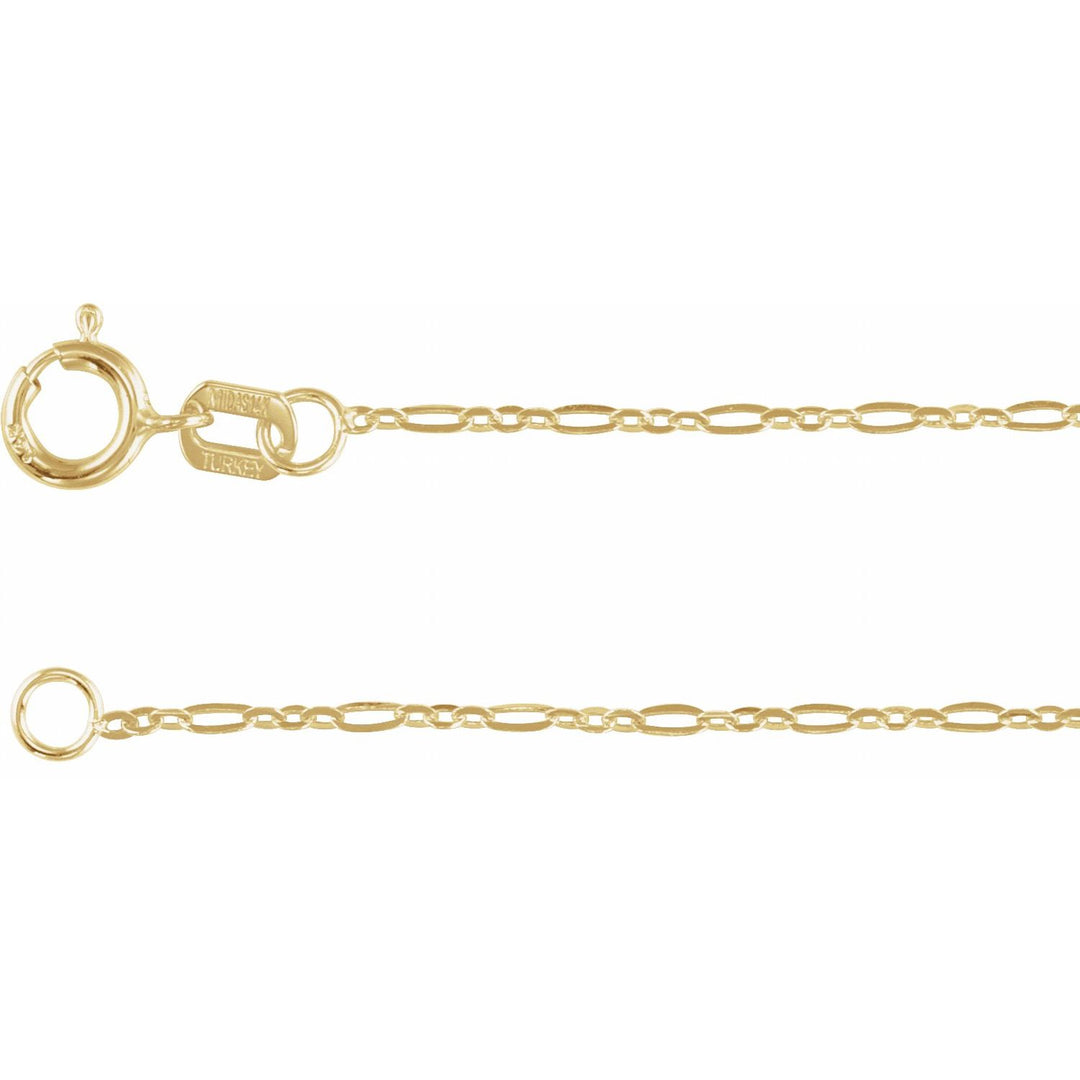 14k Gold 1.5mm Figaro Chain Necklace