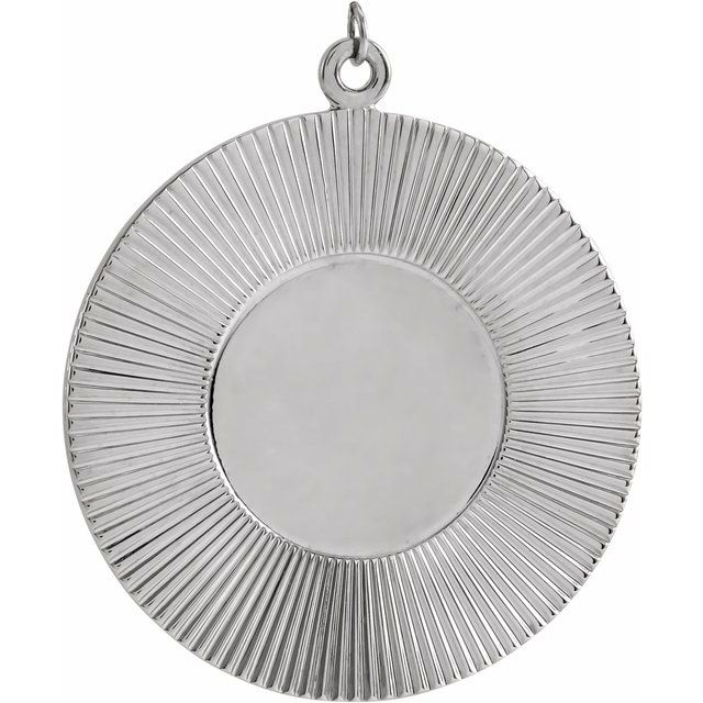 14K Gold Sunburst Disc Pendant Necklace