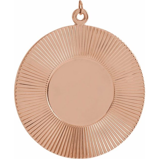 14K Gold Sunburst Disc Pendant Necklace