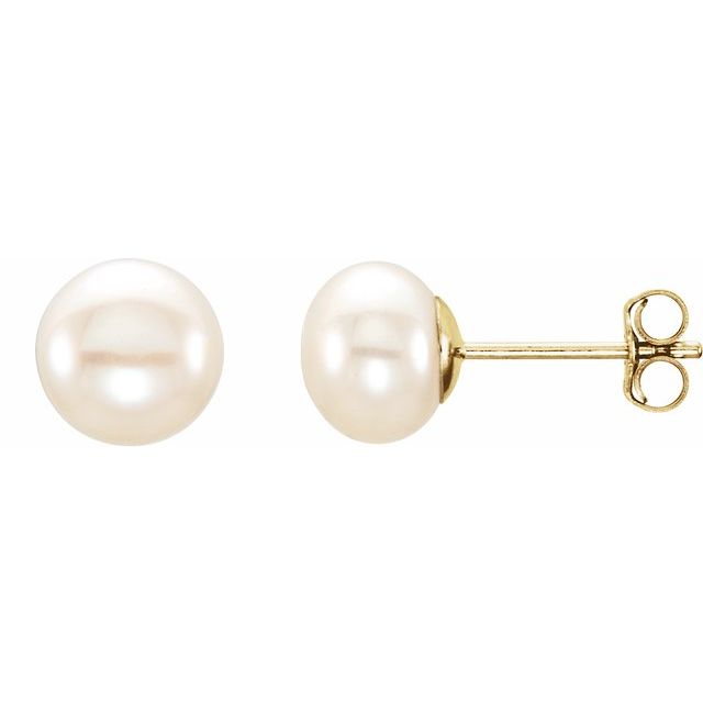 Gold Filled Cultured Freshwater Pearl Earrings