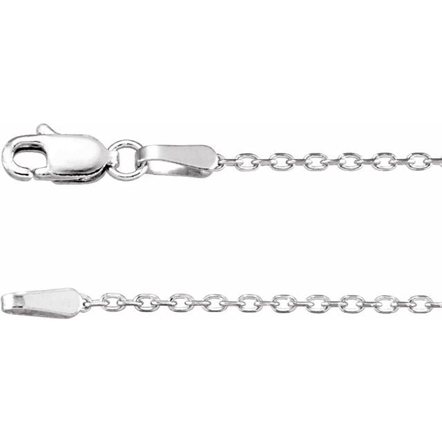 RP Sterling Silver 1.4mm Diamond-Cut Cable Chain Necklace