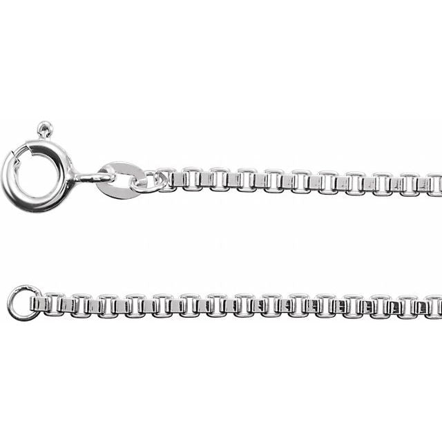 Medium 2mm Rhodium-Plated Silver Box Chain