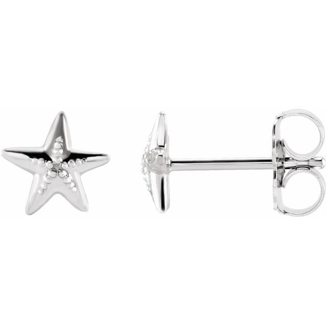 Silver Starfish Earrings