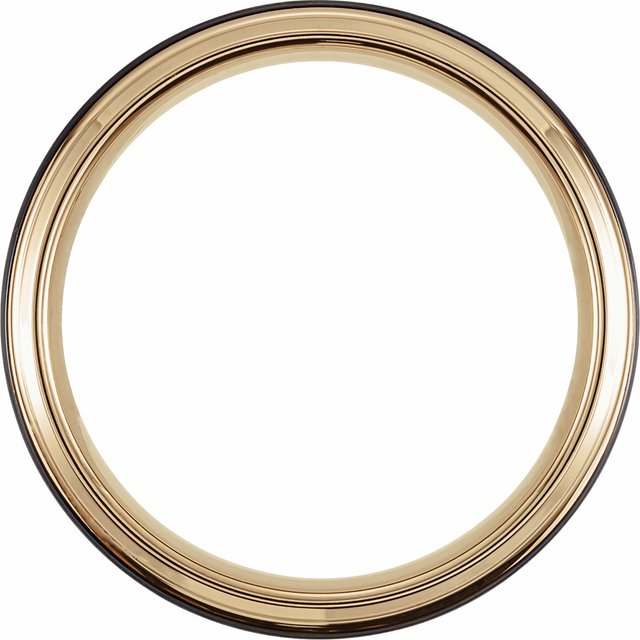 Harmony - 18k Yellow Gold & Black Satin Tungsten Band