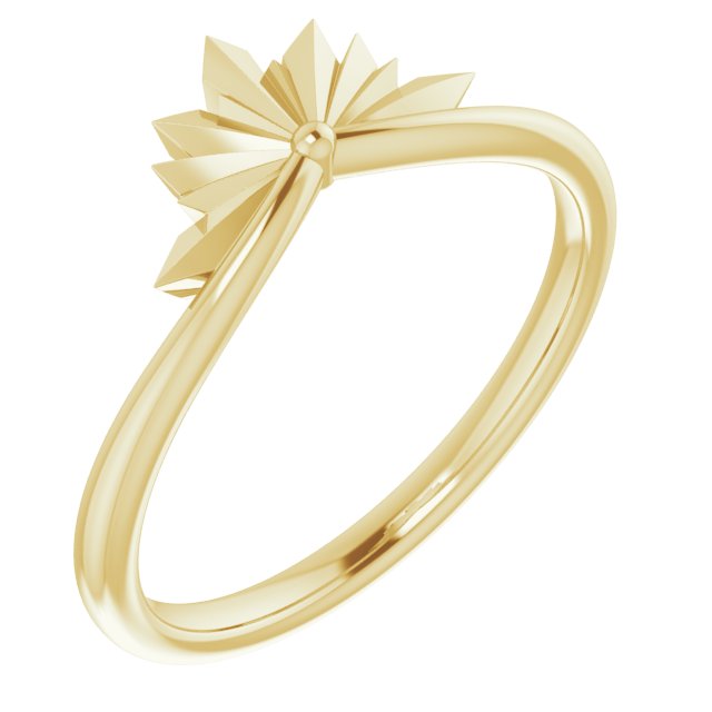 14k Gold Starburst Crown Ring