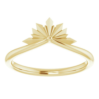 14k Gold Starburst Crown Ring