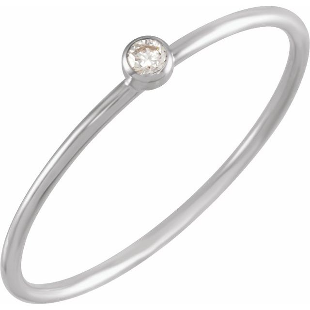 14k Gold .03 CT Diamond Stackable Ring