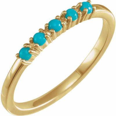 14k Gold Natural Turquoise Cabochon Ring