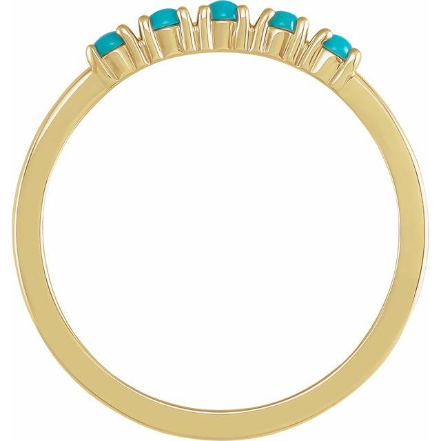 14k Gold Natural Turquoise Cabochon Ring