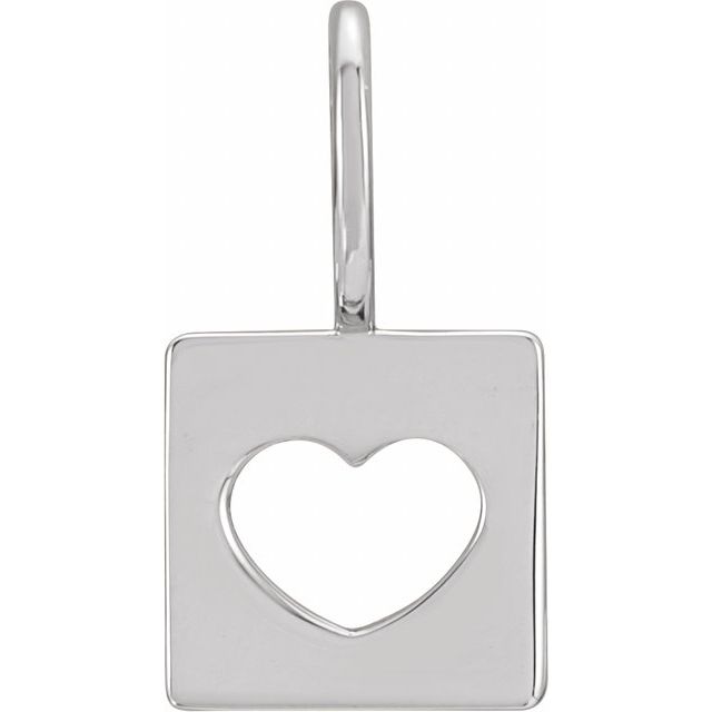Sterling Silver Pierced Heart Charm/Pendant
