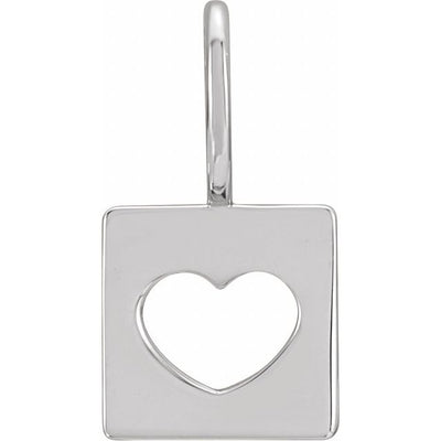 Sterling Silver Pierced Heart Charm/Pendant