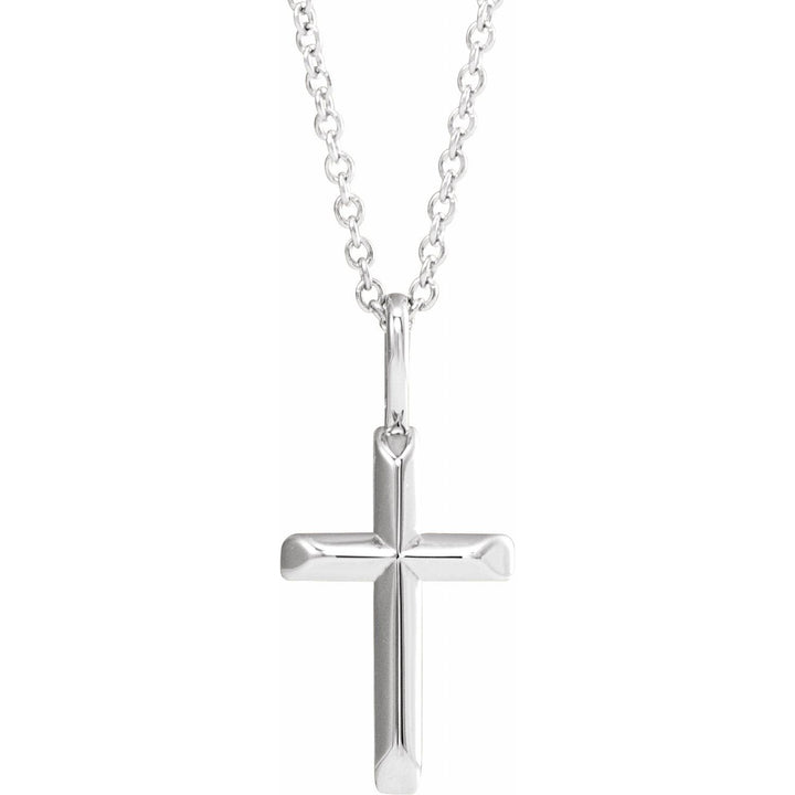 Silver Knife-Edge Cross Pendant