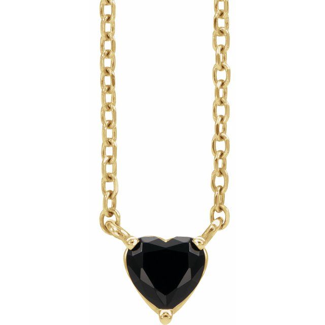 14k Gemstone Heart Necklace