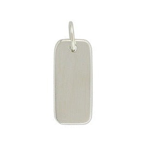 Sterling Silver Engravable 13.5x6mm Rectangle Charm
