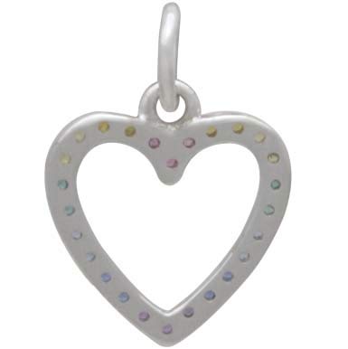 Rainbow Open Heart Charm