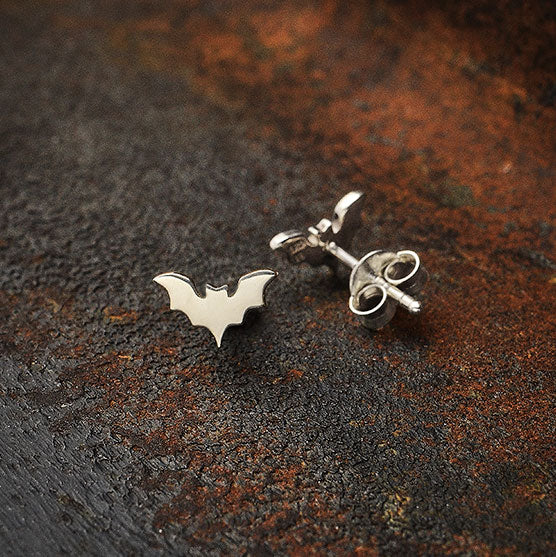 Tiny Flat Bat Post Earrings