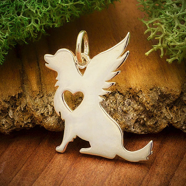 Angel Dog Charm