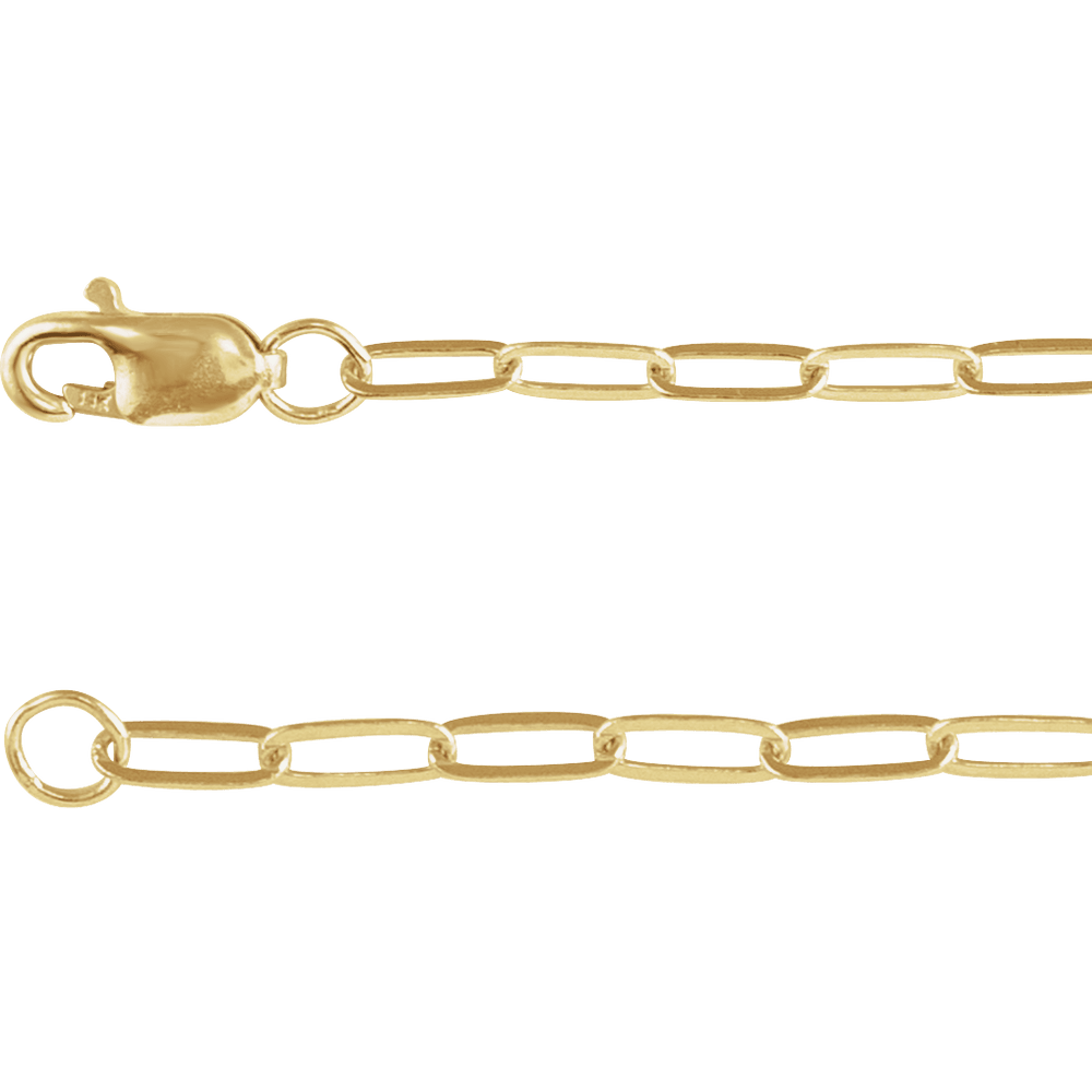 Gold 2mm Paperclip Chain Bracelet