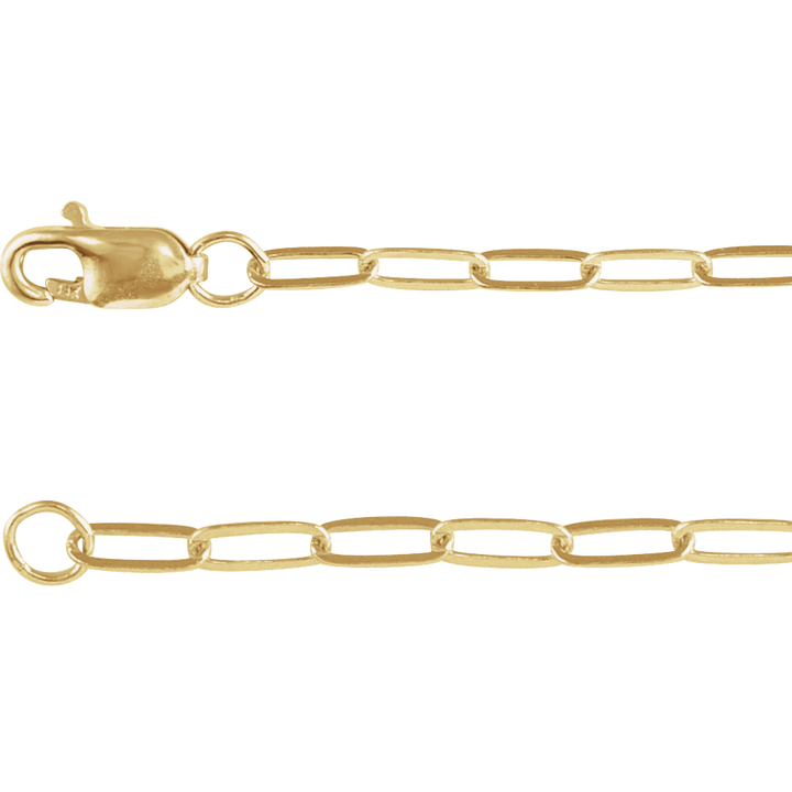 Gold 2mm Paperclip Chain Bracelet