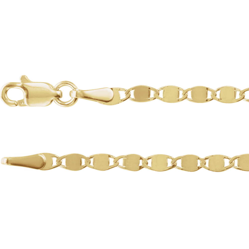 14k Gold Mirror Link Chain Bracelet