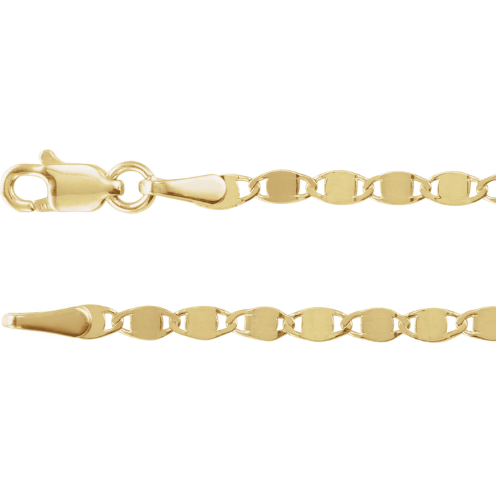 14k Gold Mirror Link Chain Bracelet