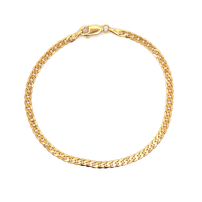 14k Gold Solid Curb Chain Bracelet