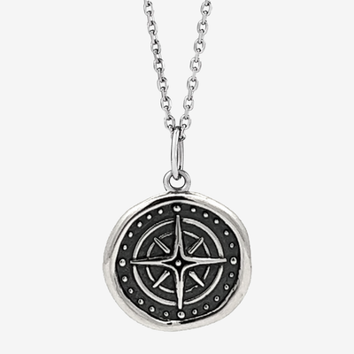 Sterling Silver Wax Seal Compass Charm