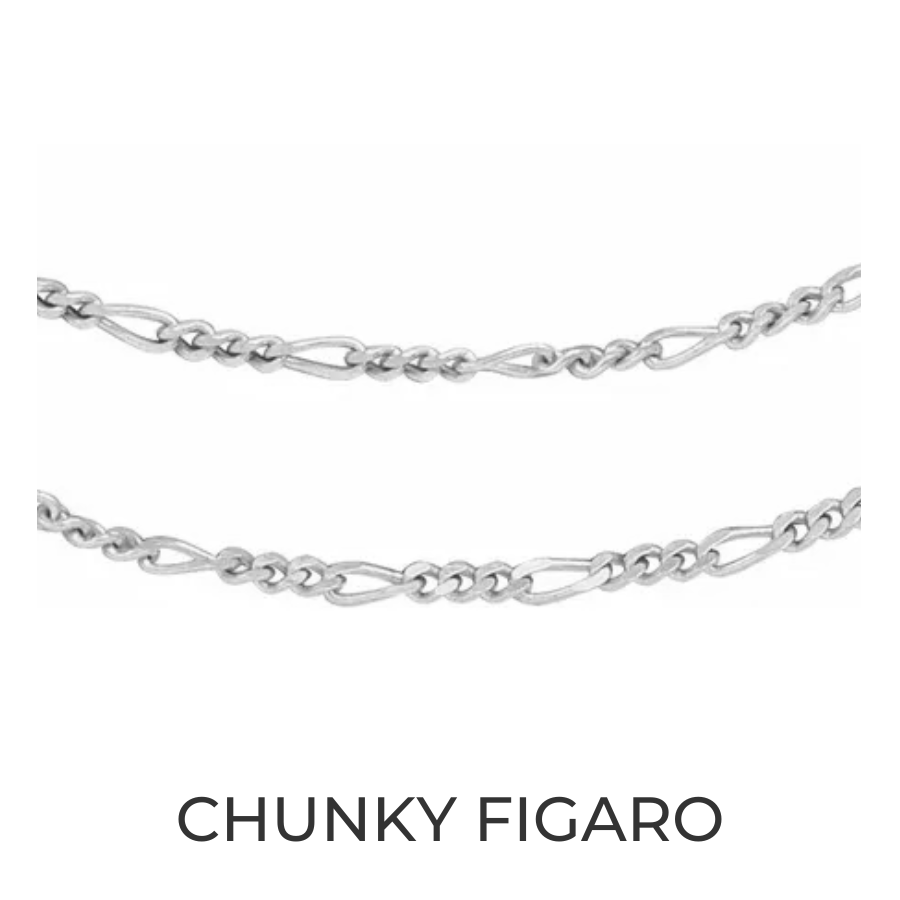 Sterling Silver Chunky Figaro Infinity Bracelet