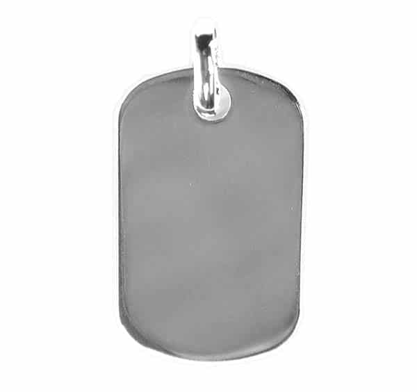 Sterling Silver Engravable 30x18mm Dog Tag Pendant