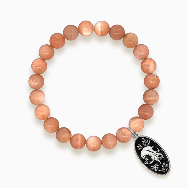 Gemstone Stacker Bracelet With Felis Mortem Charm