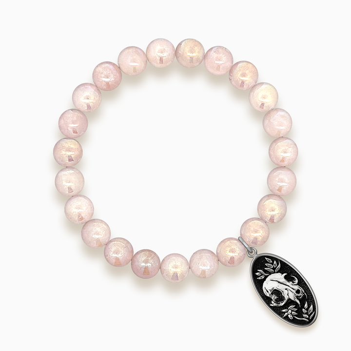 Gemstone Stacker Bracelet With Felis Mortem Charm