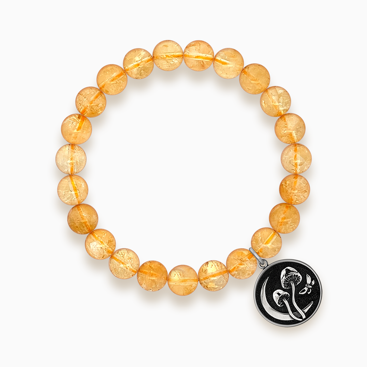 Gemstone Stacker Bracelet With Fungus Lunae Charm