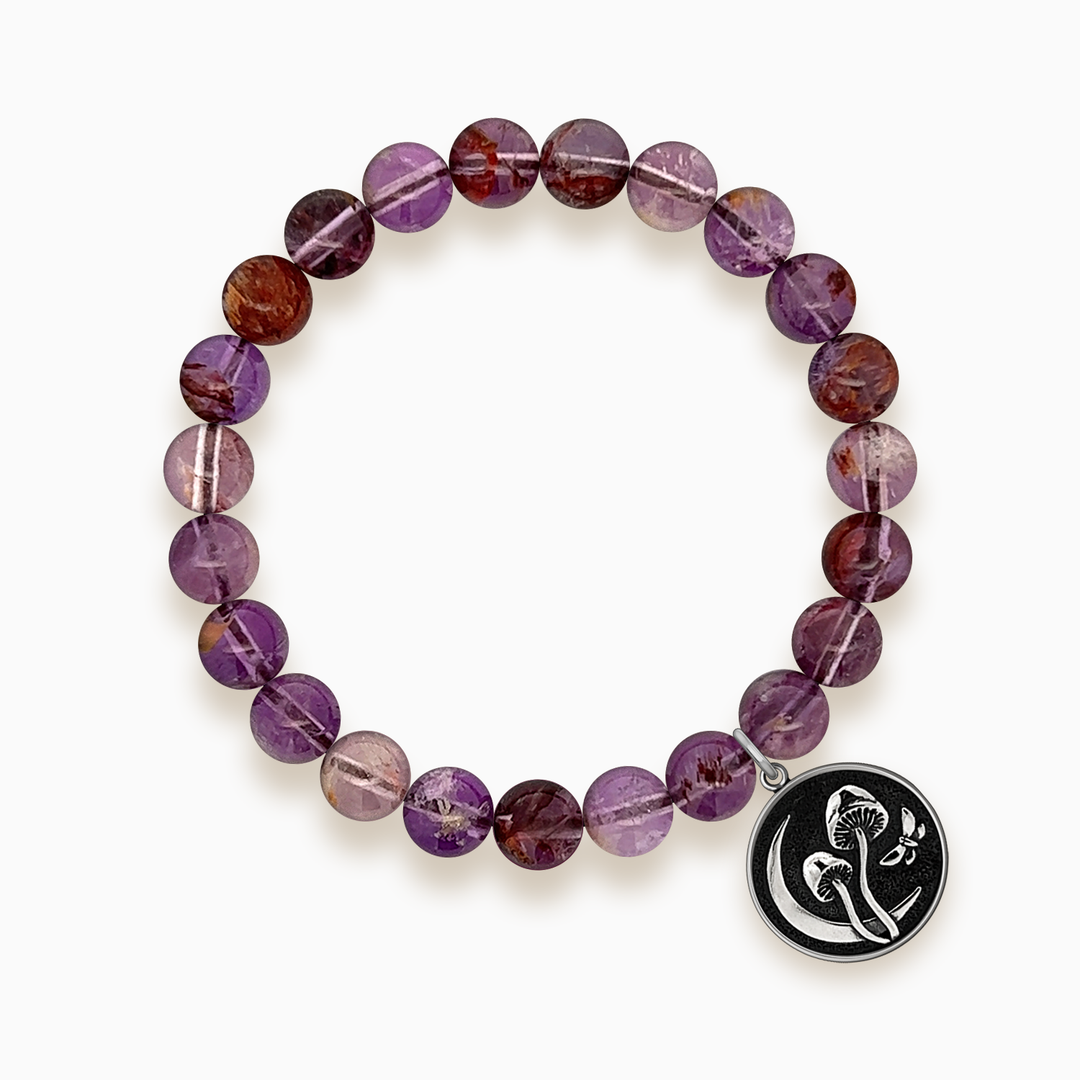 Gemstone Stacker Bracelet With Fungus Lunae Charm